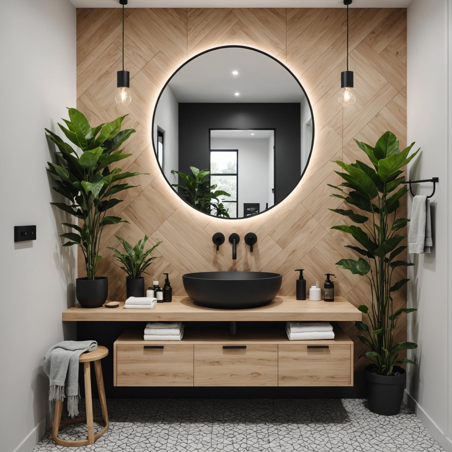 Contemporary bathroom with freestanding bathtub