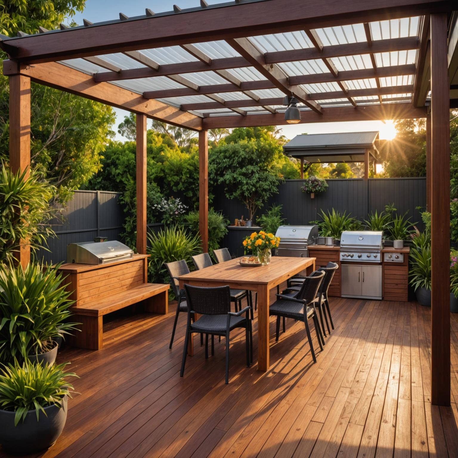 Outdoor deck and patio area